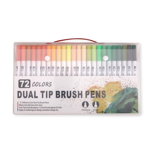 [X205117] KIT CANETINHAS PONTA DUPLA 72 CORES