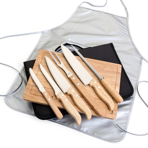 [X013064] KIT TALHERES P/ CHURRASCO C/ 8 PEÇAS
