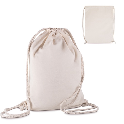 [BP0010] Sacola/Mochila em algodão 145g/m² (41x33x10cm)