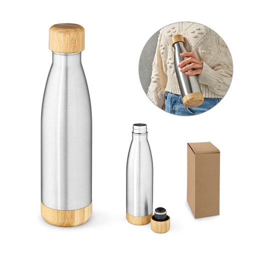 [94336-127] BROMELL 550. Garrafa térmica em aço inox 90% reciclado de parede dupla isolada a vácuo (550 mL)