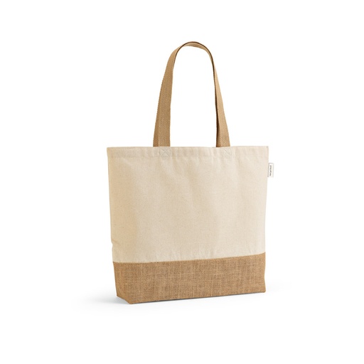 [92343-150] MALDIVAS CASUAL. Sacola em 70% algodão reciclado e 30% poliéster reciclado (220 g/m²) com base em juta