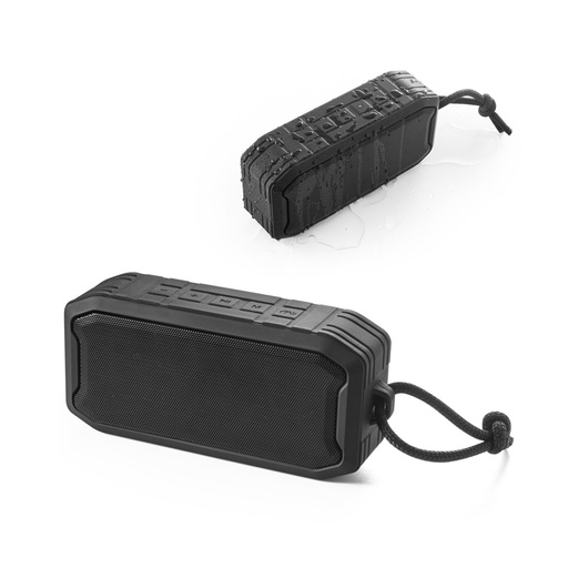 [97140-103] SHEERAN. Caixa de som portátil à prova de água (IPX7) com autonomia de 9h (1'200 mAh), em ABS 100% reciclado