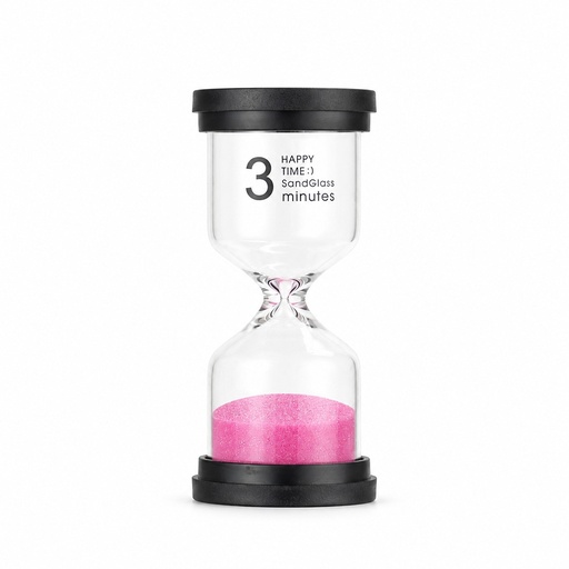 [X261041] AMPULHETA VIDRO AREIA ROSA 3 MIN