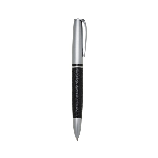 [X026000] CANETA METAL FOSCO C/ COURO