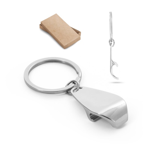 [93394-107] HELLI. Chaveiro em metal com abridor de garrafas