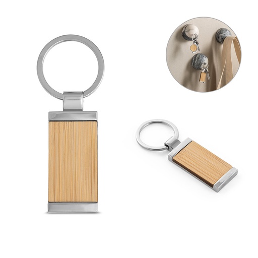 [95070-160] HOMER SQUARE. Chaveiro retangular em bambu