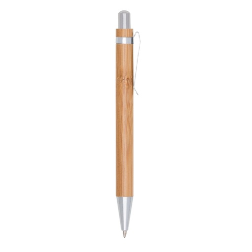 [X007439] CANETA BAMBU DET PRATA