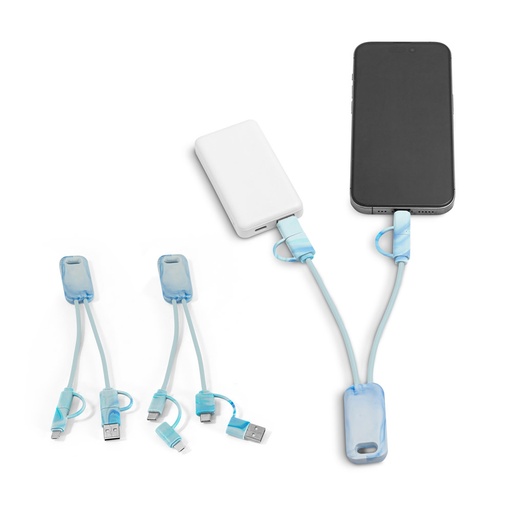 [97191-100] BERNERS. Cabo USB super-rápido 6 em 1 em PET 100% reciclado